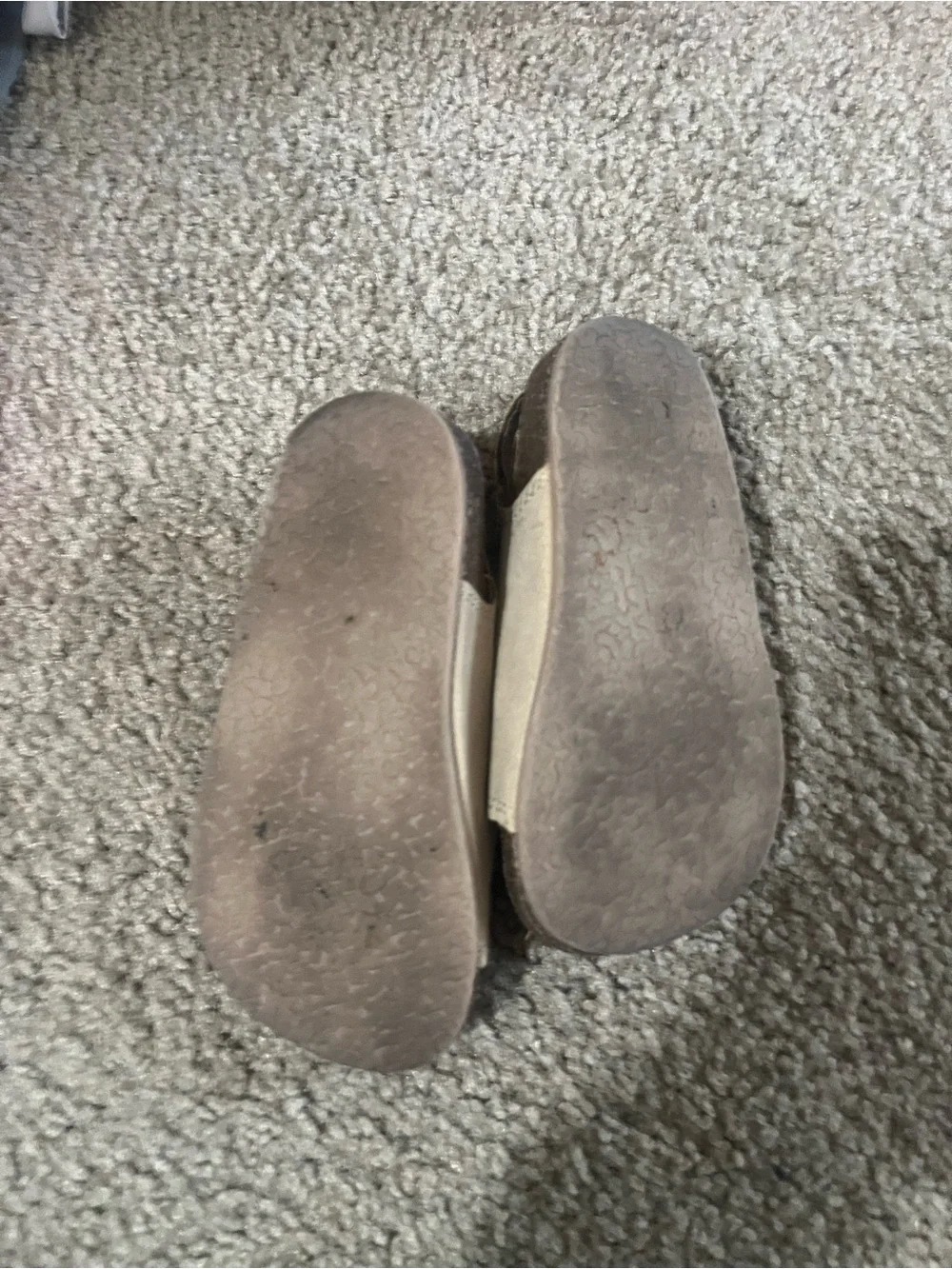 OshKosh B'gosh Beige Double-Buckle Kids Sandals with Pink Heel Tabs